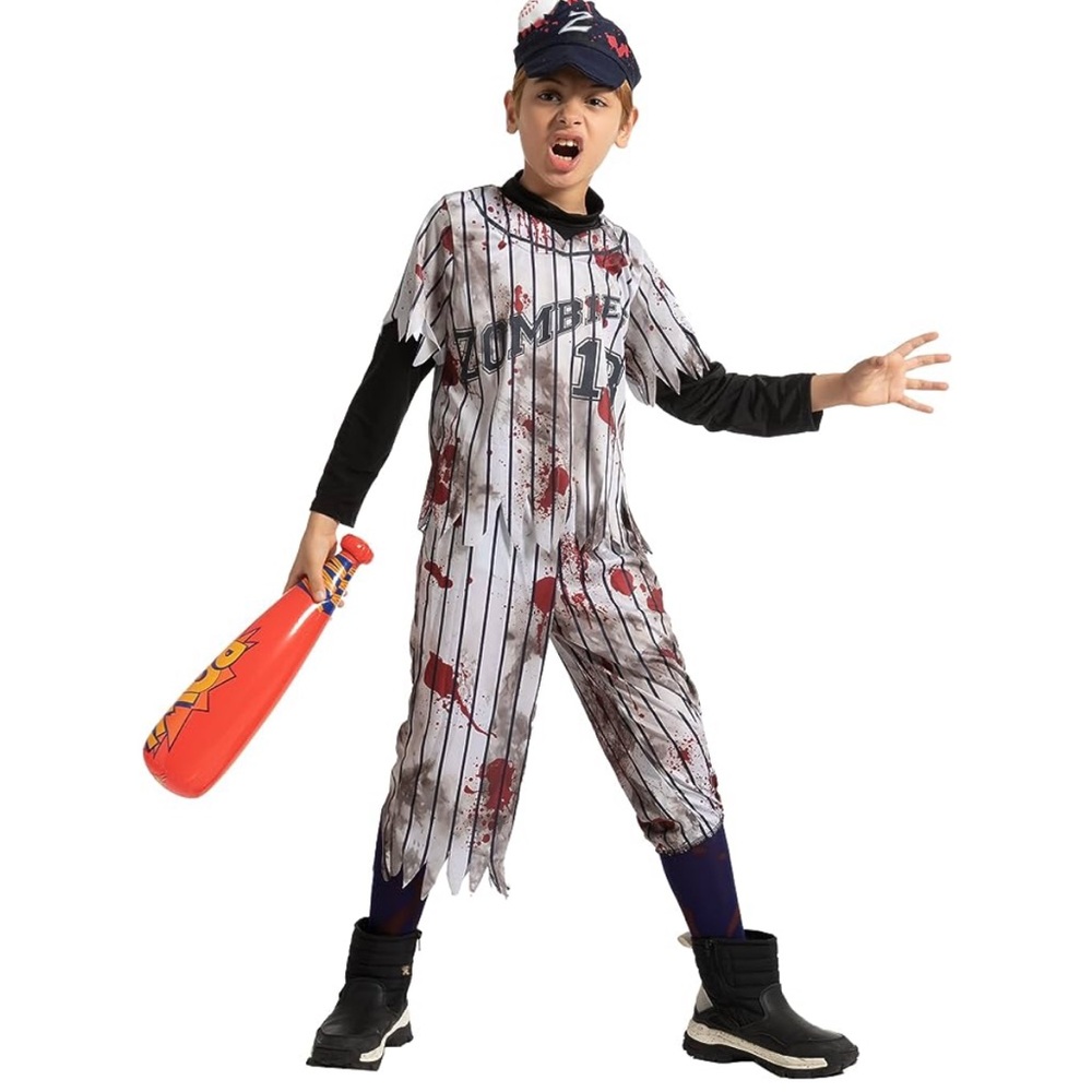 Kids zombie baseball player Halloween costume